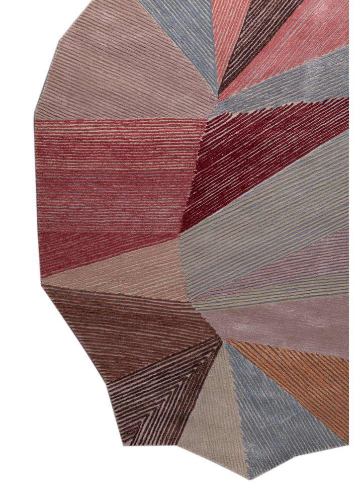 come around beige and brown wool and viscose hand tufted Rug - Corner come around beige and brown wool and viscose hand tufted Rug - Corner